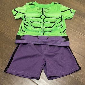 The Hulk marvel avengers 2T costume. Worn once like new. Shorts and tshirt